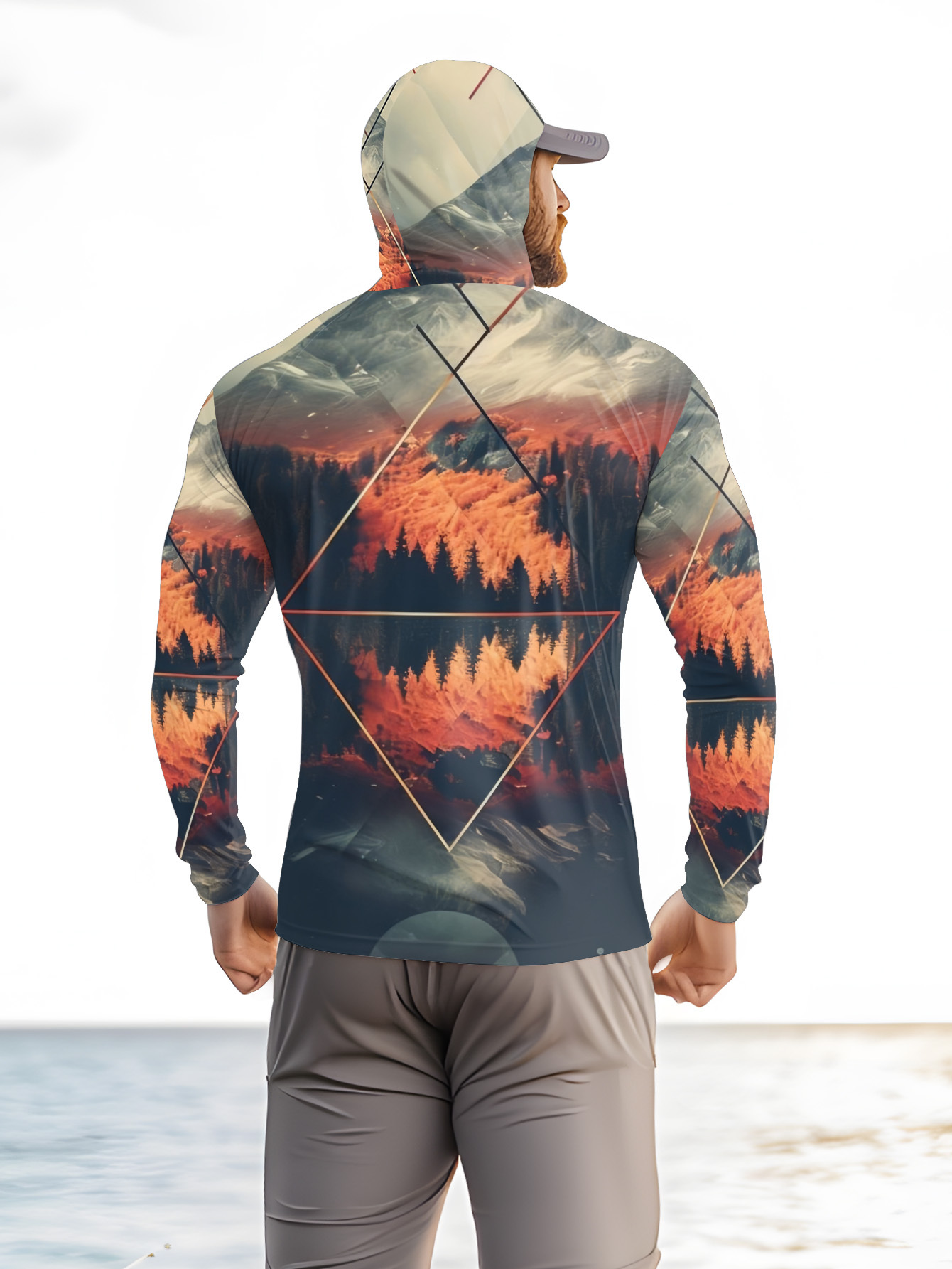 Outdoor Men's Fishing Hoodie B - огляд і ціна 3D Printing Mask