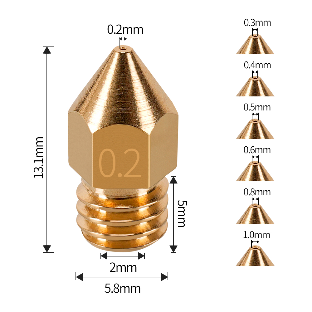 MK7 MK8 Nozzle 0.4mm 0.3mm 0.2 - огляд і ціна 3D Printing Industry